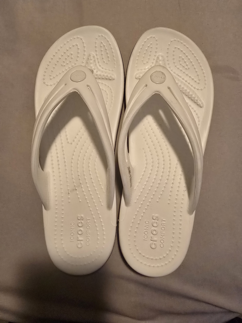 Crocs Crocband Flip Flops White Women's Size 10 NWOT